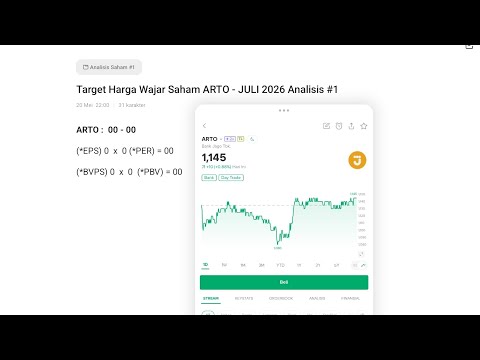 Target #HargaWajarSaham ARTO - JULI 2026 #analisissaham 😊