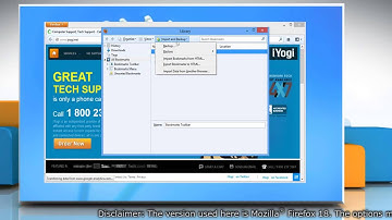 How to take back up and restore bookmarks on Mozilla® Firefox in Windows® 8