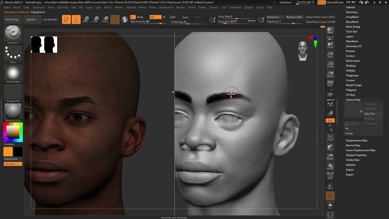 Zbrush Head Sculpt 7/48