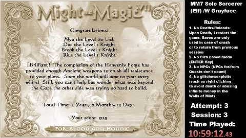 MM7 Solo Sorcerer No Deaths/Reloads/NPCs/Turn Based/Glitches (Completing the Game)