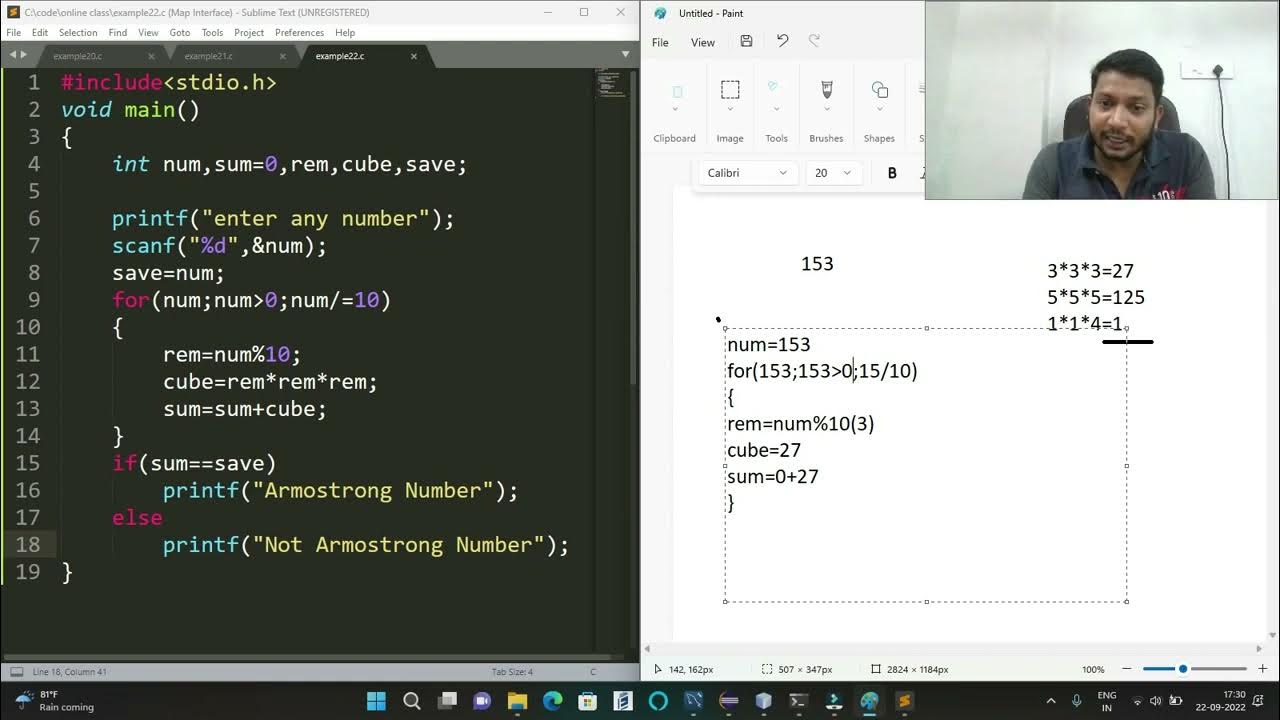 Armstrong Number with for loop #programming #coding - YouTube