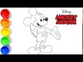 🐭 Mickey Mouse Drawing & Coloring for Kids | Easy Cartoon Drawing Tutorial 🎨