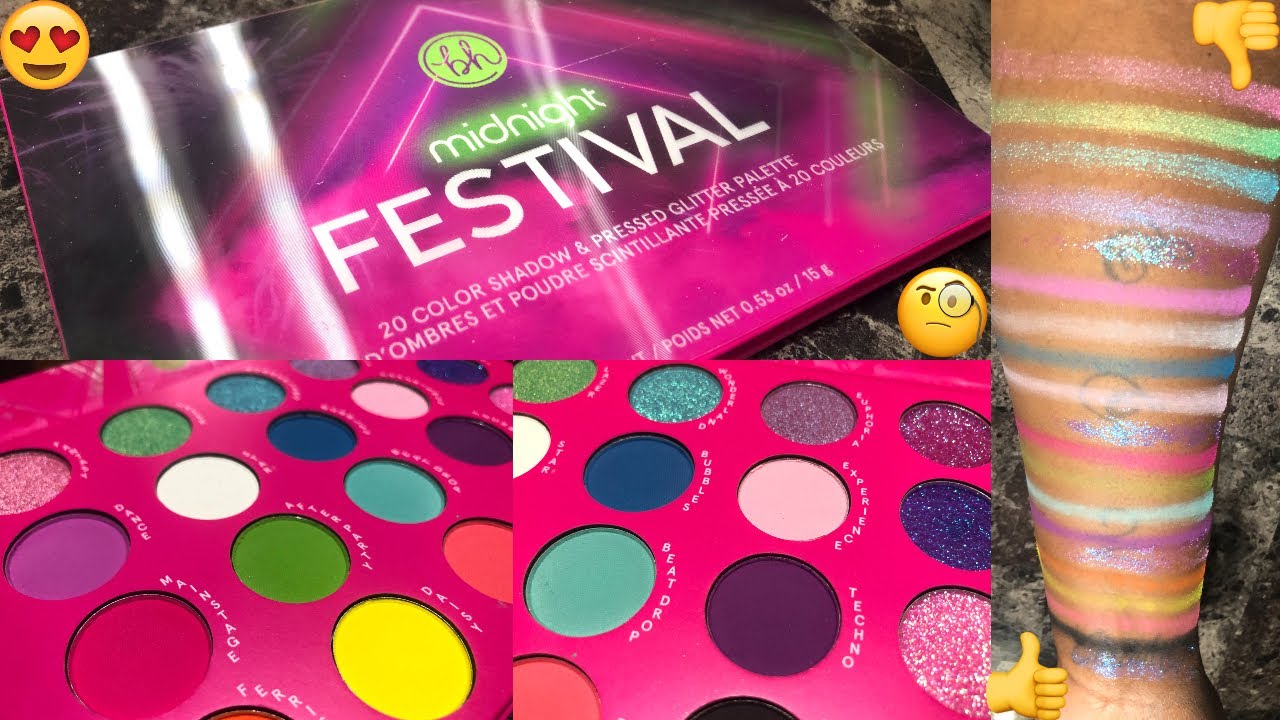 BH Cosmetics ‘Midnight Festival’ Eyeshadow Palette  - LIVE SWATCHES | WOC