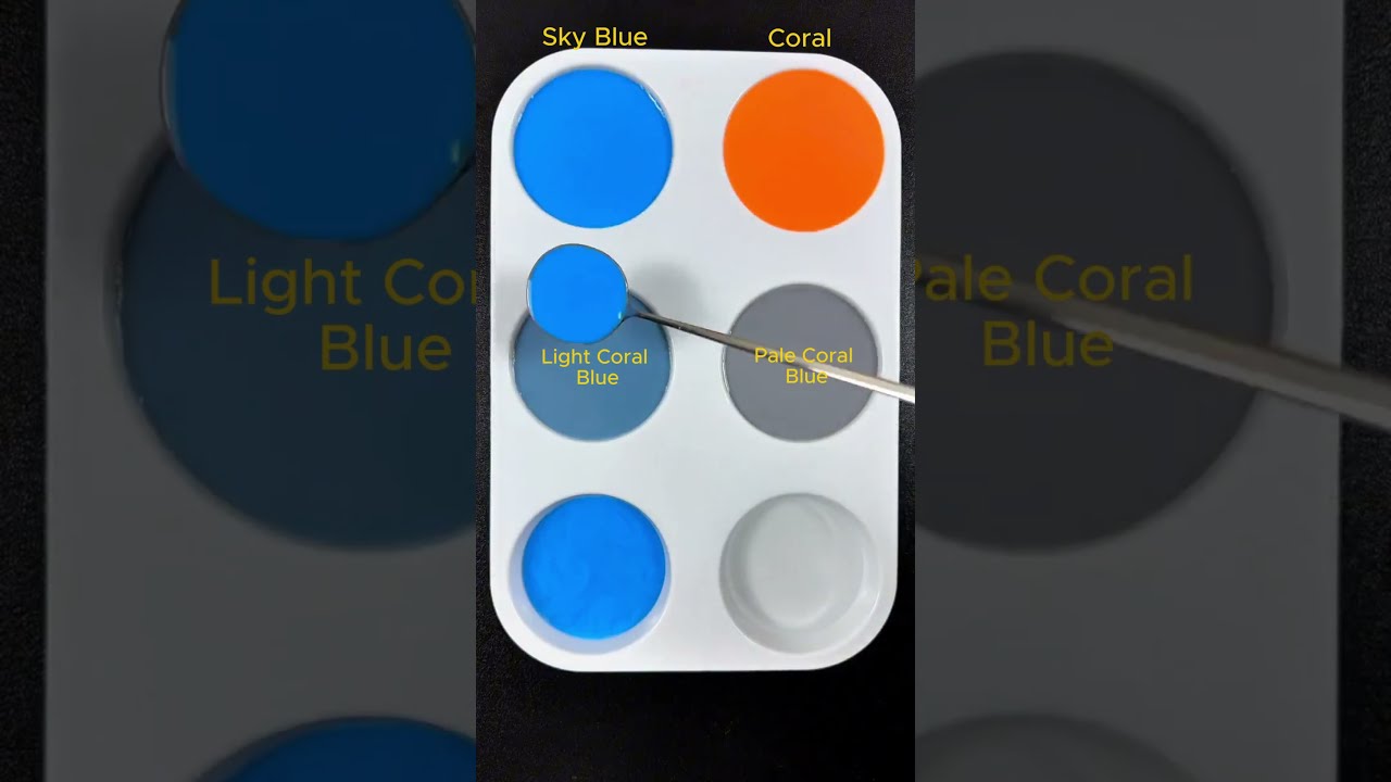 Create 4 Colors From 2 Sky Blue Coral Mix Asmr