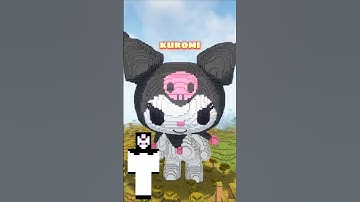 KUROMI MINECRAFT BUILD CHALLENGE ! #shorts #minecraft #minecraftshorts #animation #hellokitty
