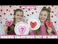Making Valentines Out of Slime Challenge ~ Jacy and Kacy