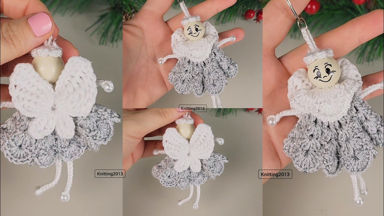 Örgü Melek Anahtarlık Yapımı 🧶 Dıy Crochet Angel Keychain (No Talking )