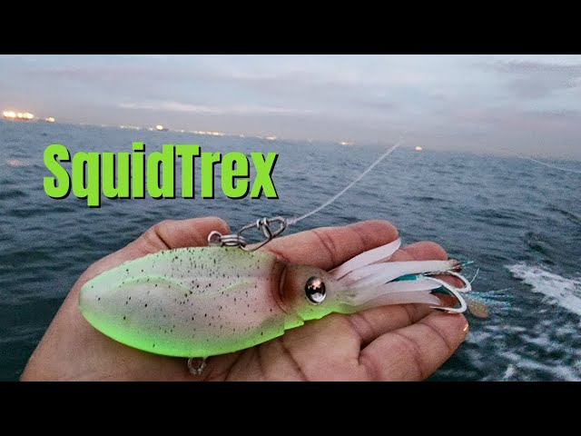 Squid Trap Fishing Lures for Saltwater Soft Artificial Rigged Squid Jig Trolling Lures with UV Glow Sea Offshore Fishing
