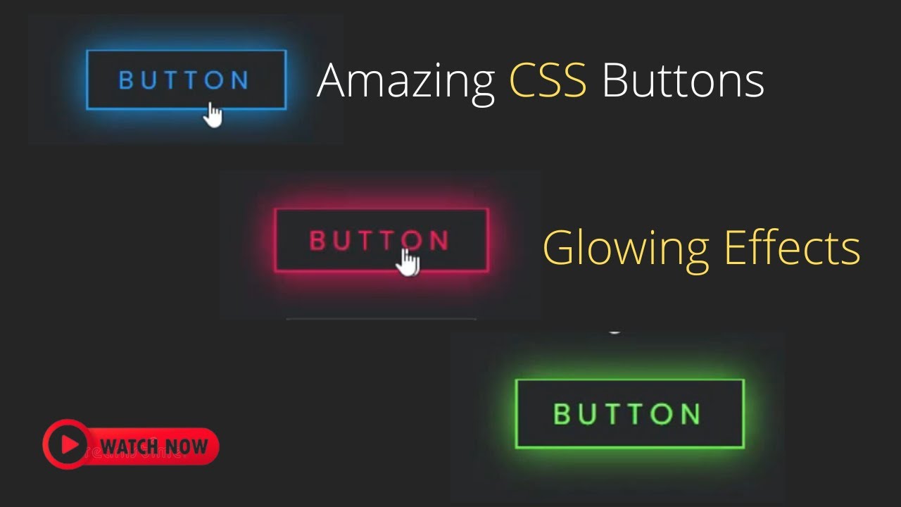 Button CSS. CSS button Design. Glowing buttons.