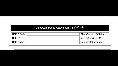 Ap 6th Class Fa-1 💯💯💯V.imp Maths🥳Question Paper (2023-24) | 6th Class fa1 ( CBA_1) Maths  Paper 2023