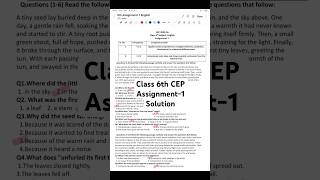 Class 6th CEP  English Assignment-1 Solution  #pseb #cbse #icse #study #class6th #english #punjab