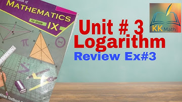 kpk board 9 class math unit 3 Logarithm review exercise 3 all questions