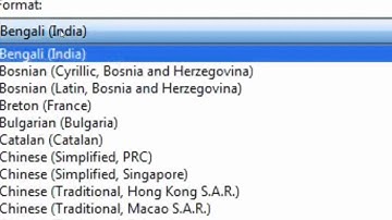 How to Change windows 7 region and language format to Bosnian (Cyrillic,Bosnia and Herzegovina)