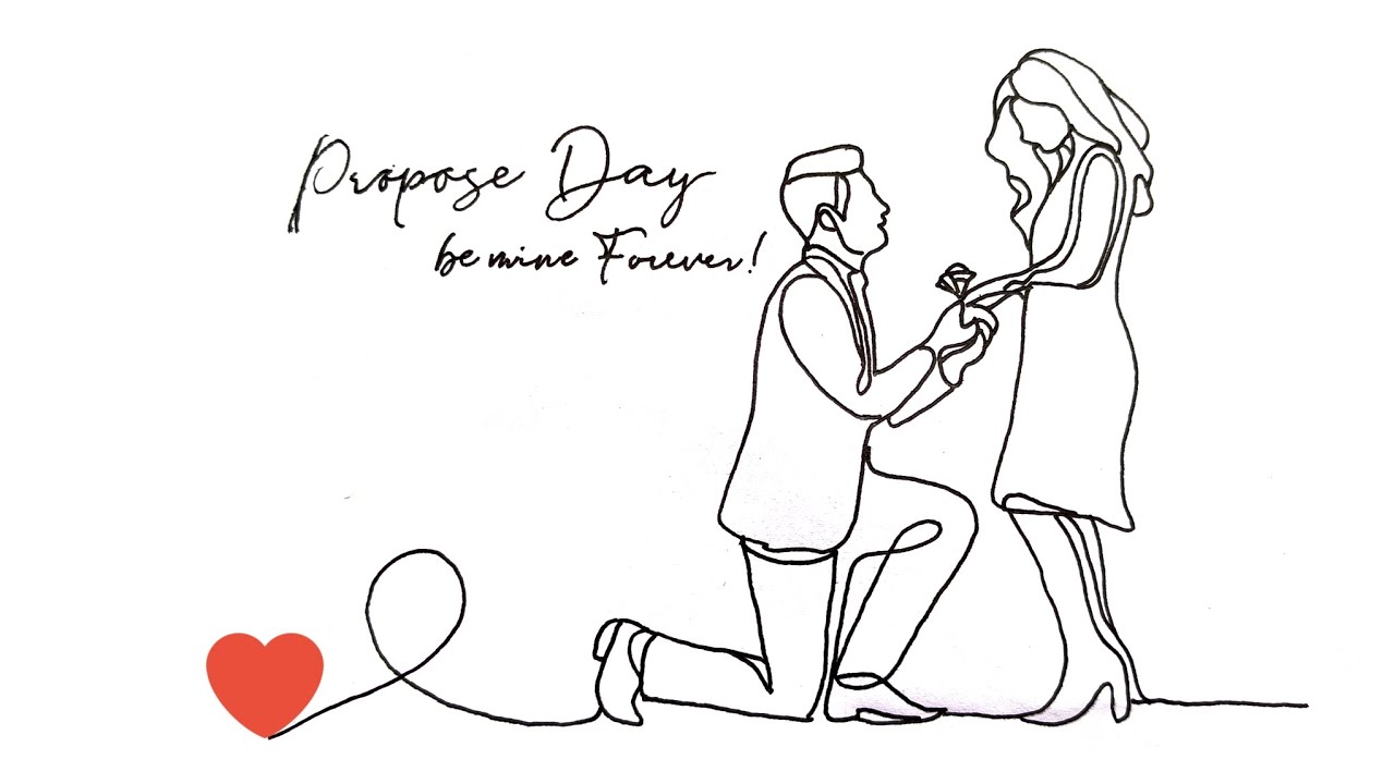 Propose Day Special Drawing 💍 | Be Mine Forever Art | Valentine’s Week Special Easy Romantic Sketch