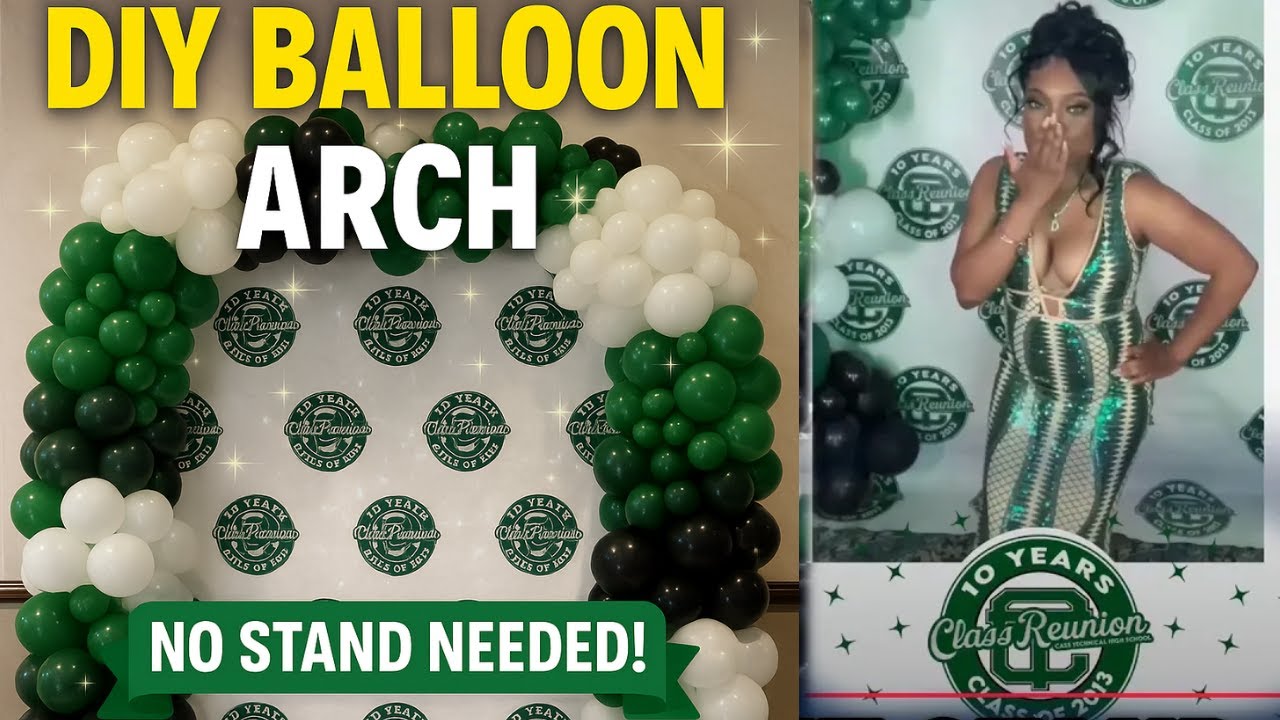 DIY Balloon Arch Without a Stand (Timelapse Setup for a Reunion!)