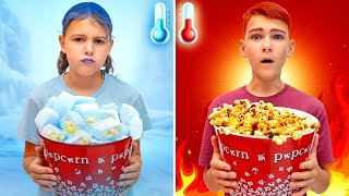 Hot vs Cold Challenge with Ivan and Maria