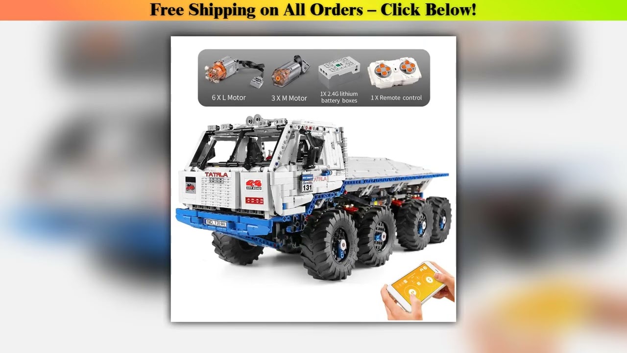 MOULD KING 13144 Technical Car Toys The MOC-27092 Motorized T813 8x8 Turck Model Building Blocks