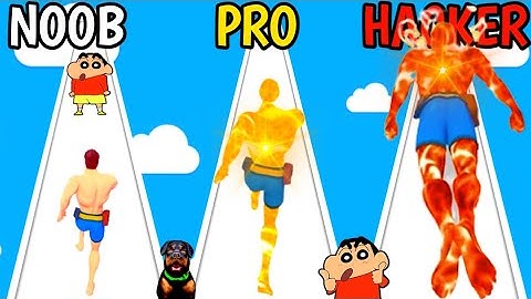 NOOB vs PRO vs HACKER In DNA EVOLUTION 3D WITH SHINCHAN AND CHOP | EGG AREA |