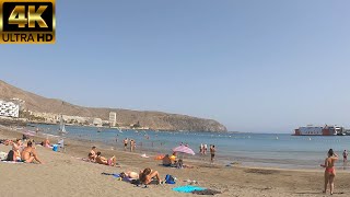 TENERIFE 4K | BEACH WALK - Playa de los Cristianos [Spain - August 2021] 🏖️ Very Hot 🌡️ 38ºC