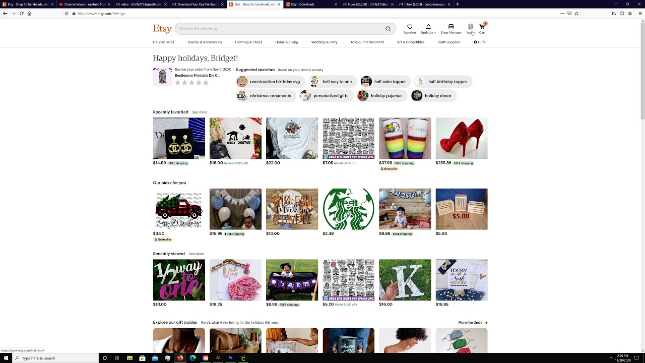 How to download a digital image from Etsy.