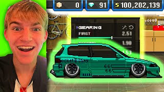 CRAZY FAST GLITCH TUNE THAT WINS EVERY TIME IN TOURNAMENTS! (PIXEL CAR RACER HACK TUNE)