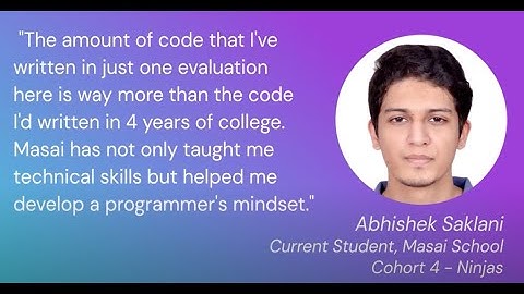 In conversation with Abhishek Saklani | Student @ Masai