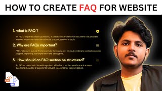 How to Create an FAQ Section for a Website | HTML and CSS | Step by Step | cyber tech creations