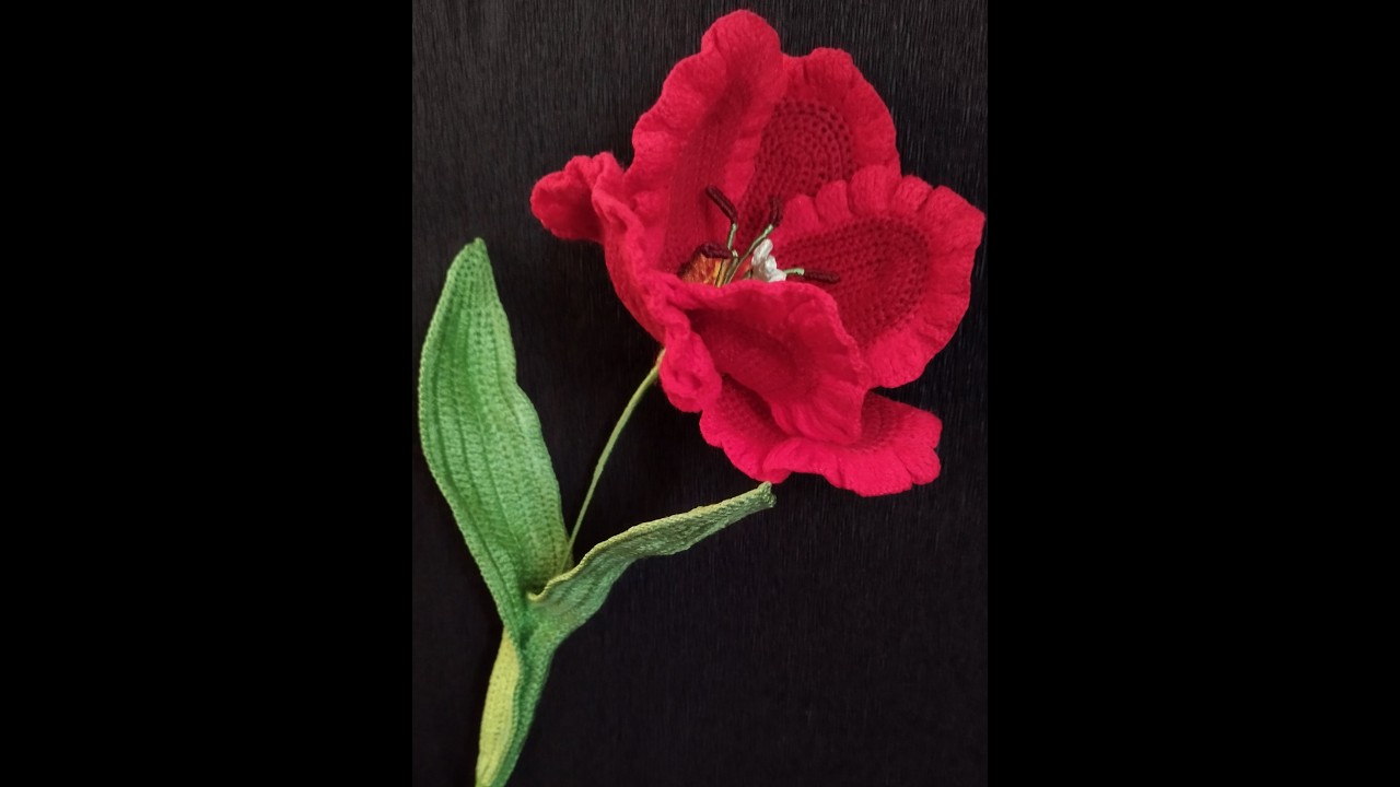 Lalea Papagal crosetata pas cu pas/Crocheted Parrot Tulip step by step