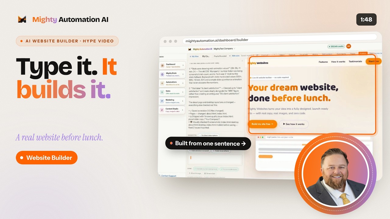 AI Website Builder: Type One Sentence, Get a Launch-Ready Website (Official Video) — video thumbnail