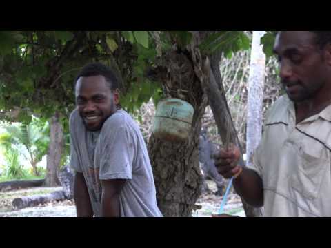 Making copra /Mekem kopra (Toman, Malakula, Vanuatu)