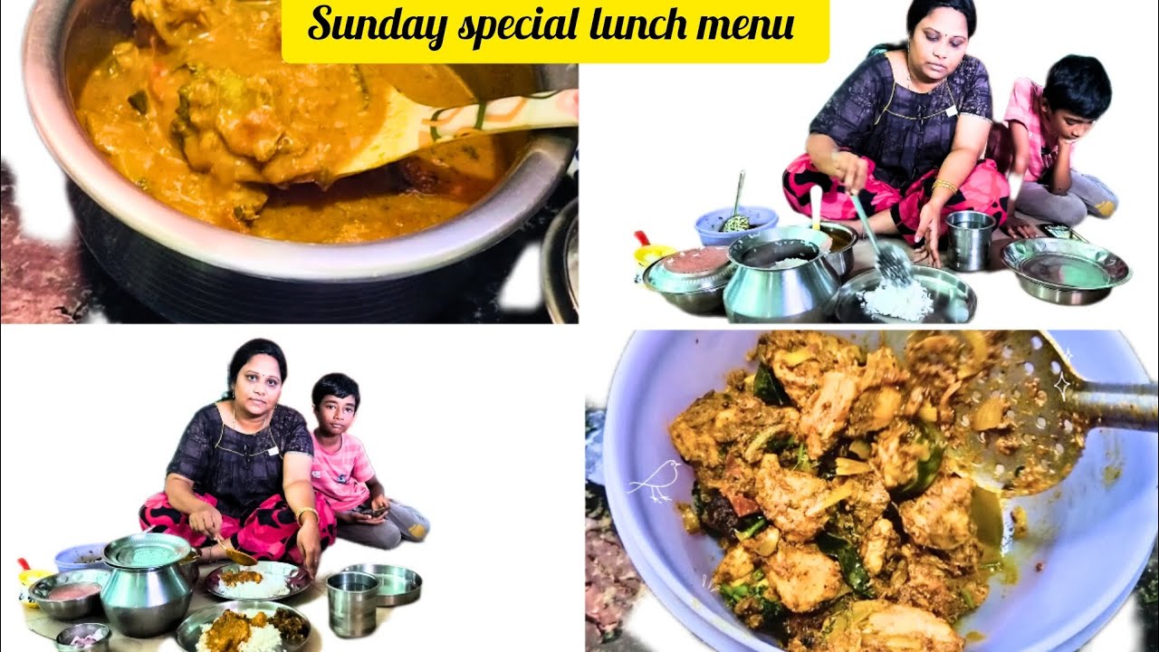 Sunday special 😋Nonveg lunch menu/ chicken kulazhmbu /chicken pepper ...