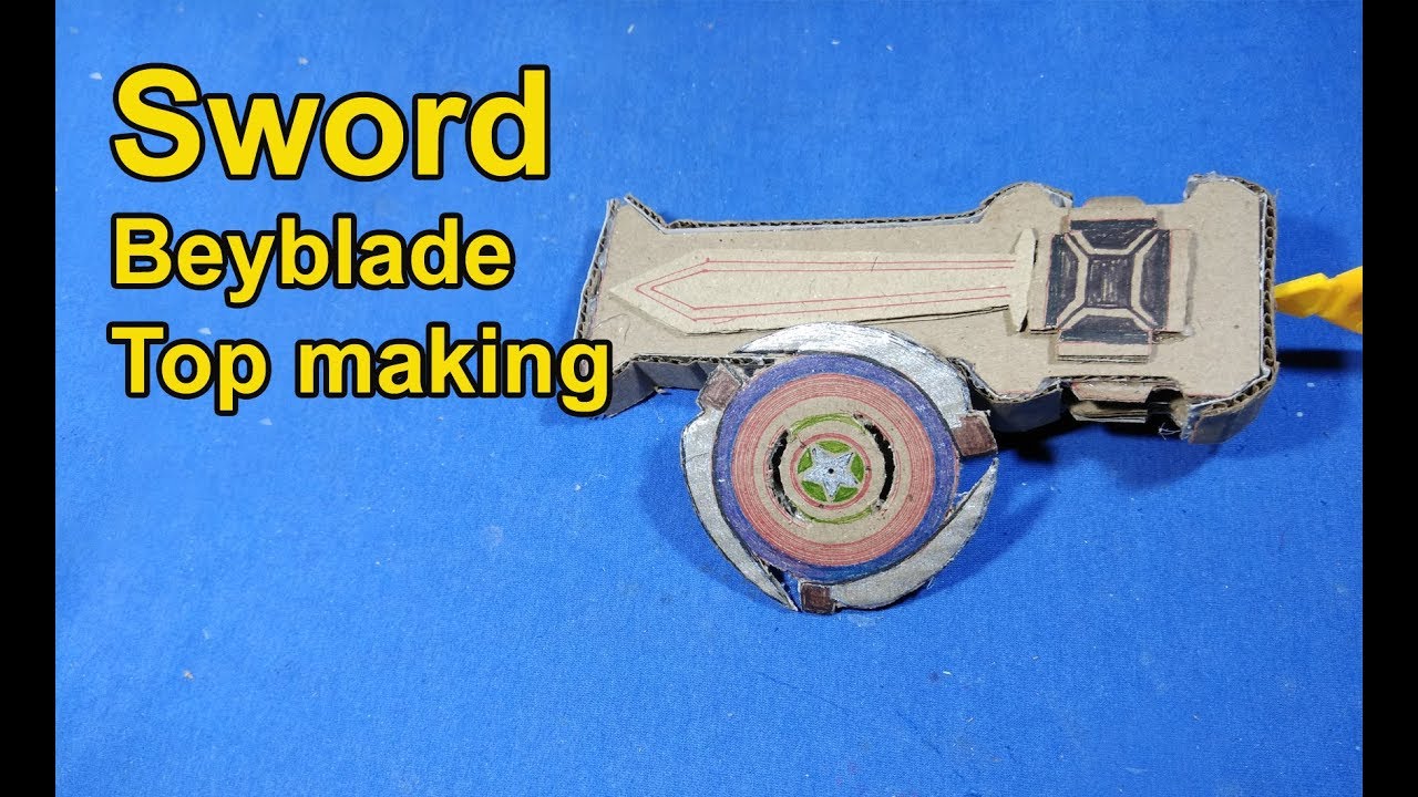 Sword Beyblade Top making for Cardboard | Cardboard Sword Beyblade top making idea