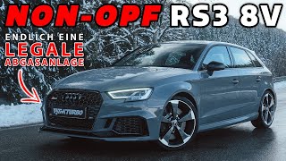 ENDLICH auch für den NONOPF! Audi RS3 8V ECE Abgasanlage  480PS mit Downpipe und richtig Sound!