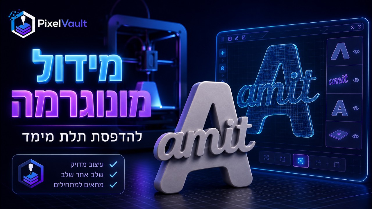 מידול מונוגרמה של אות ושם