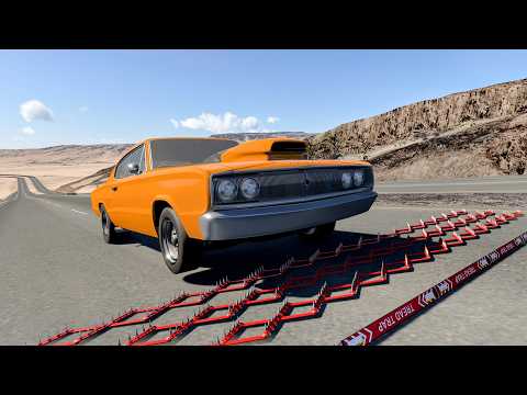 Massive Spike Strip Pileup Car Crashes #165 – BeamNG Drive | CrashBoomPunk