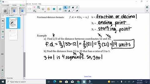 Lesson 1.4 Fractional Distance and Coordinates on a Line Segment