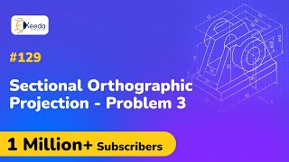 Sectional Orthographic Projection Problem No.3 - Engineering Drawing