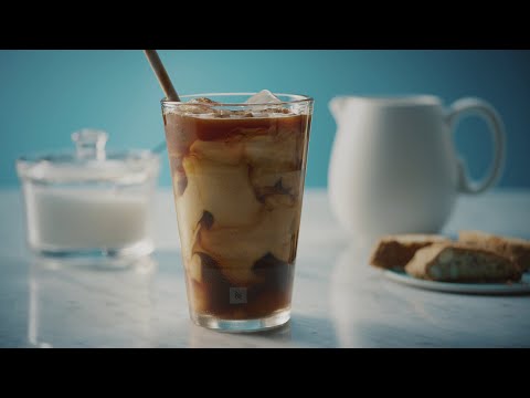 Iced double espresso with milk