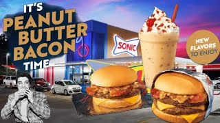 Sonic's NEW Peanut Butter Bacon Cheeseburger & Milkshake Review (Make A Elvis Burger)