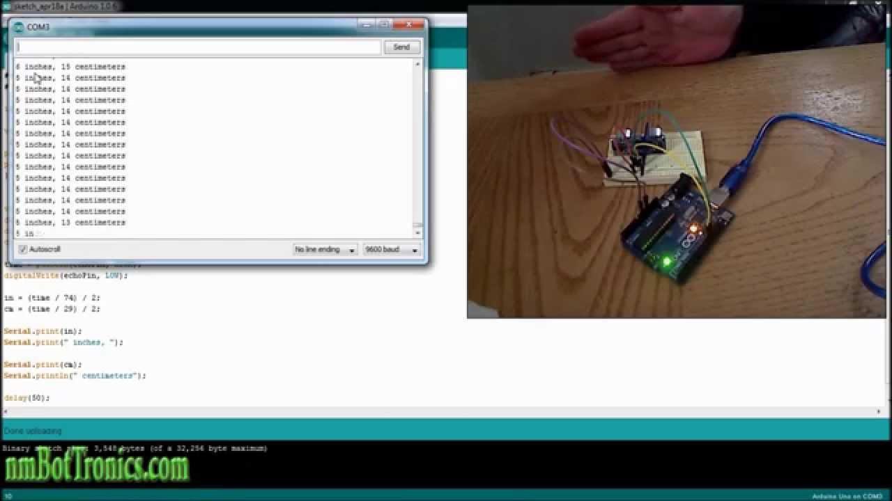 Arduino Tutorial - Obstacle Avoidance Sensor - HC SR04, Sonar Sensor ... image.