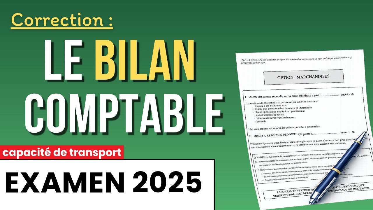 Calcul du FRNG, BFR et trésorerie - Correction examen capacité de transport 2025