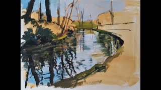 Ripples and reflections in acrylic by Caroline Marsland