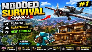 🔴 Live | 🔥 Minecraft Modded Survival Sinhala LIVE | Plane Mod, Furniture & New Biomes!