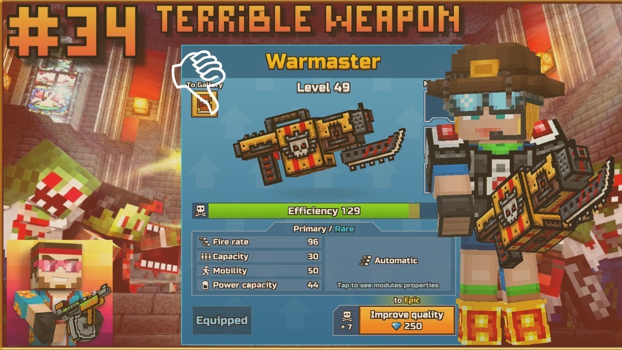 Pixel Gun 3D - Gameplay Walkthrough Part #34 - Warmmaster Terrible Weapon & Review