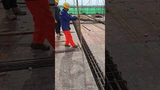 The process of installation of the reinforcement frame - construction