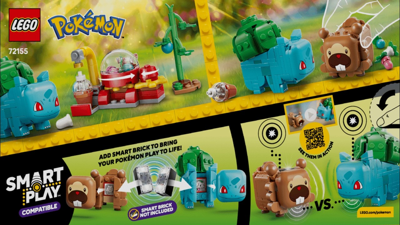 Berry Bash with Bulbasaur and Bidoof LEGO instructions