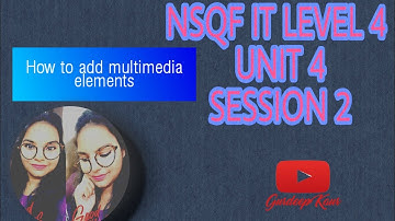 NSQF IT LEVEL 4 UNIT 4 SESSION 2 | ADD MULTIMEDIA ELEMENTS