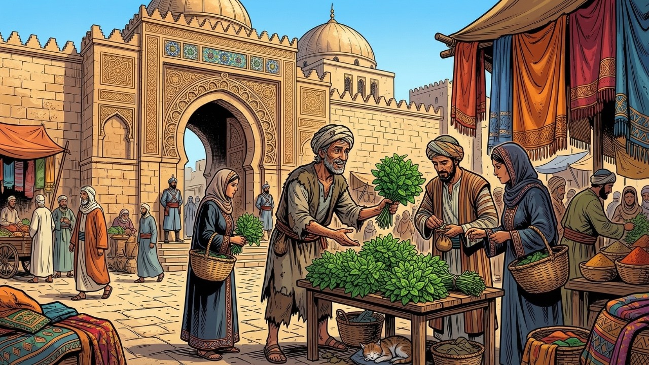 عجوز فقير باع النعناع أمام قصر الوالي فحبسه لأنه أزعجه لكن ما حدث غيّر المدينة للأبد