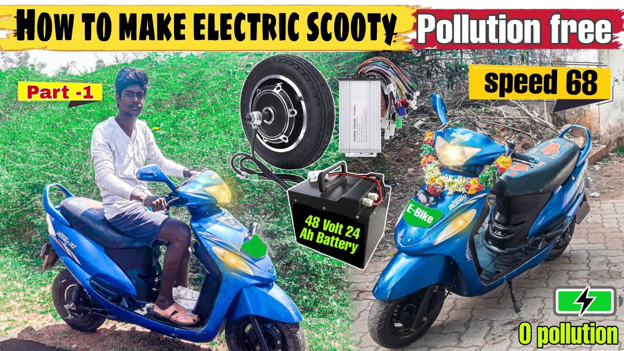 How to make Electric scooty at home Petrol scooty convert to electric