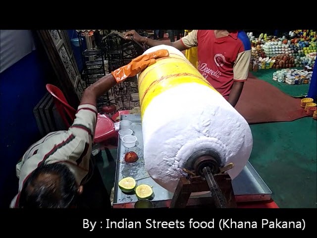 Roller Caster Ice Cream | Fruit Ice Cream | Street Food | Dessert | Indian Street Food (Khana pakana)